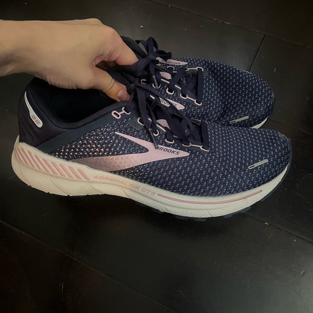 Brooks Women's Navy and Pink Running Shoes Adrenaline GTS